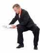 businessman reads the book