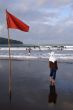 Red flag and girl