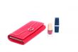 cosmetics and purse feminine red