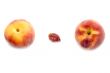 ripe peach with pit