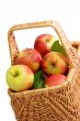 Basket with fresh apples