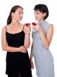 Two beautiful girls with wine