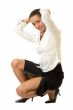 beautiful woman sits