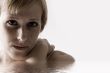 Close portrait of a sad looking blond