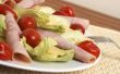 Fresh salad with cold meat, greens and peppers