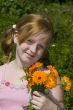 girl with marigolds