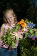 Girl has plucked flowers