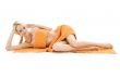 beautiful lady with orange towels