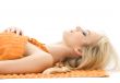 beautiful lady with orange towels