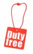 Duty free tag on white