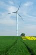 a windturbine into a green field