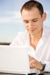 businessman on leisure with laptop