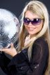 party girl with disco ball