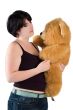 young lady with teddybear