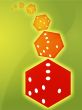 Rolling red dice illustration