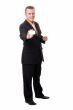 Young businessman with business card
