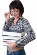Charming student with thick books