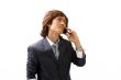 Asian business man and phone