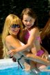 Having fun with my sister in the water