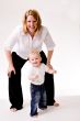 Playing with mom