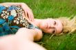 Girl and the green grass