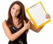 girl with blank paper
