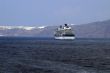 Cruise ship near Santorini island