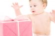 baby boy with gift box