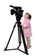 girl look in the camcorder