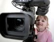 girl look in the camcorder