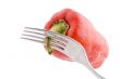 Red pepper on fork