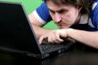 man work with laptop