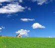 house in grass field