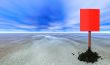 red blank sign post