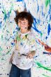 Boy playing with painting