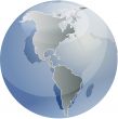 Map of the Americas on globe  illustration