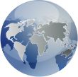 Map of the world illustration on globe
