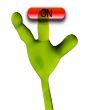 Alien Hand Pushing Button