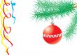 new year ball on pine branch