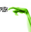 Bone Hand Pushing Button