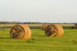 Hay Bale At Sunset