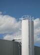 white tall industrial silo