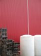 industrial building with palettes and container