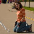 Smiling Rollerskating Girl