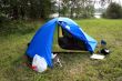 Tent on the lake shore