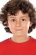 portrait of a handsome boy with red shirt