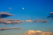 Beautiful blue sky with full moon