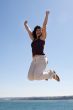 Beautiful girl jumping