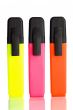 Three vertical fluorescent markers