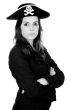 businesswoman dressed in a pirate